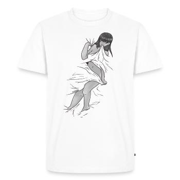 femme nue coverlet funny cover up fun - T-shirt Premium bio Homme - blanc - Devant - Nico (187cm)
