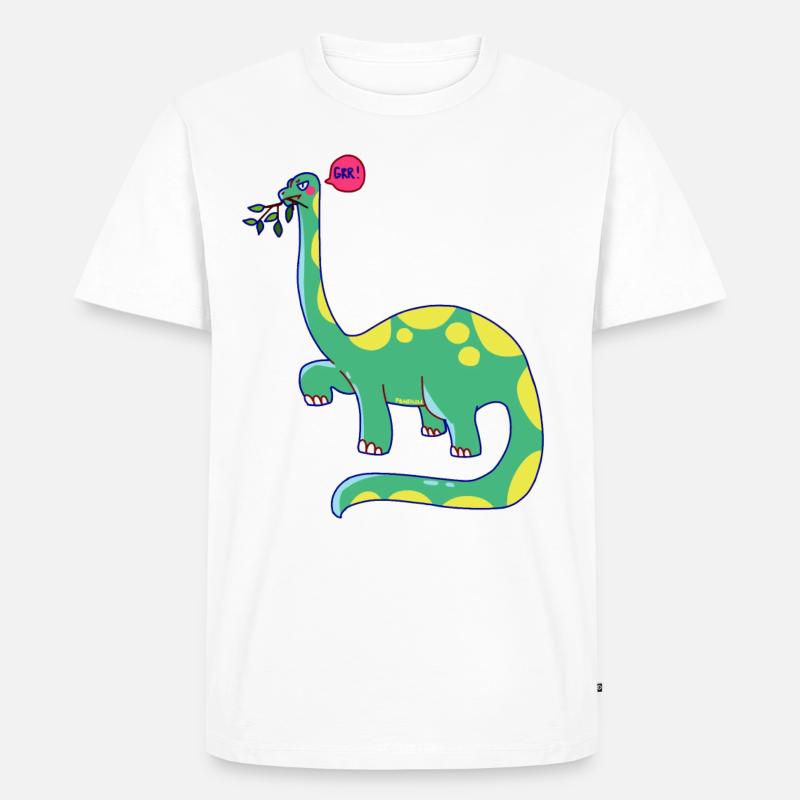 Dinosaure est de mauvaise humeur - T-shirt Premium bio Homme - blanc