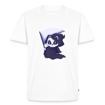 Faucheuse de chat mort disant cadeau - T-shirt Premium bio Homme - blanc - Devant - Nico (187cm)