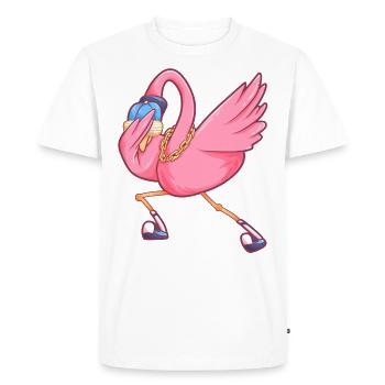 tamponner flamant drôle fête oiseau - T-shirt Premium bio Homme - blanc - Devant - Nico (187cm)