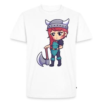 Viking fille hache guerrier femme - T-shirt Premium bio Homme - blanc - Devant - Nico (187cm)