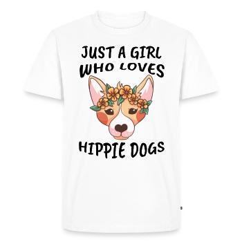 chien hippie fille - T-shirt Premium bio Homme - blanc - Devant - Nico (187cm)
