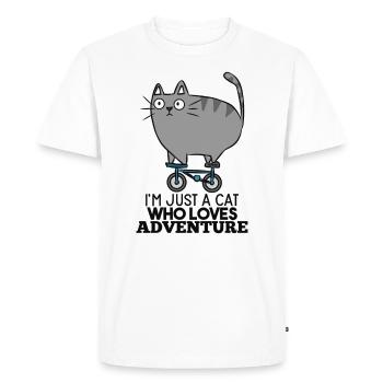 Cadeau drôle de vélo de chat disant - T-shirt Premium bio Homme - blanc - Devant - Nico (187cm)