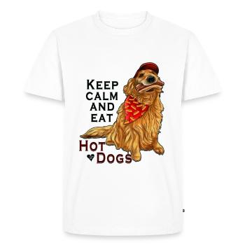 Fan de Hot Dog doré | Oeuvre de Yolo - T-shirt Premium bio Homme - blanc - Devant - Nico (187cm)