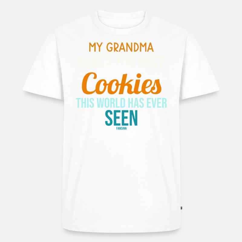 Oma Kekse backen Plätzchen Geschenk - Männer Premium Bio T-Shirt - Weiß