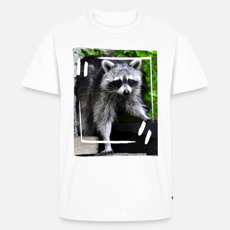 Hübscher Waschbär - Männer Premium Bio T-Shirt - Weiß