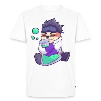 Fou scientifique paresseux geek - T-shirt Premium bio Homme - blanc - Devant - Nico (187cm)