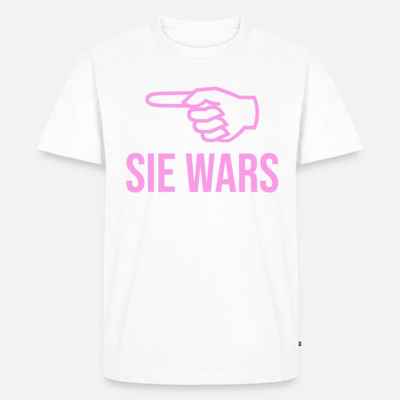 Sie wars - Männer Premium Bio T-Shirt - Weiß