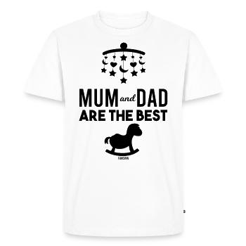Bébé enfant fils fille aime maman papa - T-shirt Premium bio Homme - blanc - Devant - Nico (187cm)