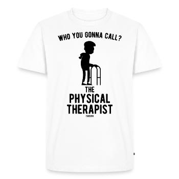 thérapie physique - T-shirt Premium bio Homme - blanc - Devant - Nico (187cm)