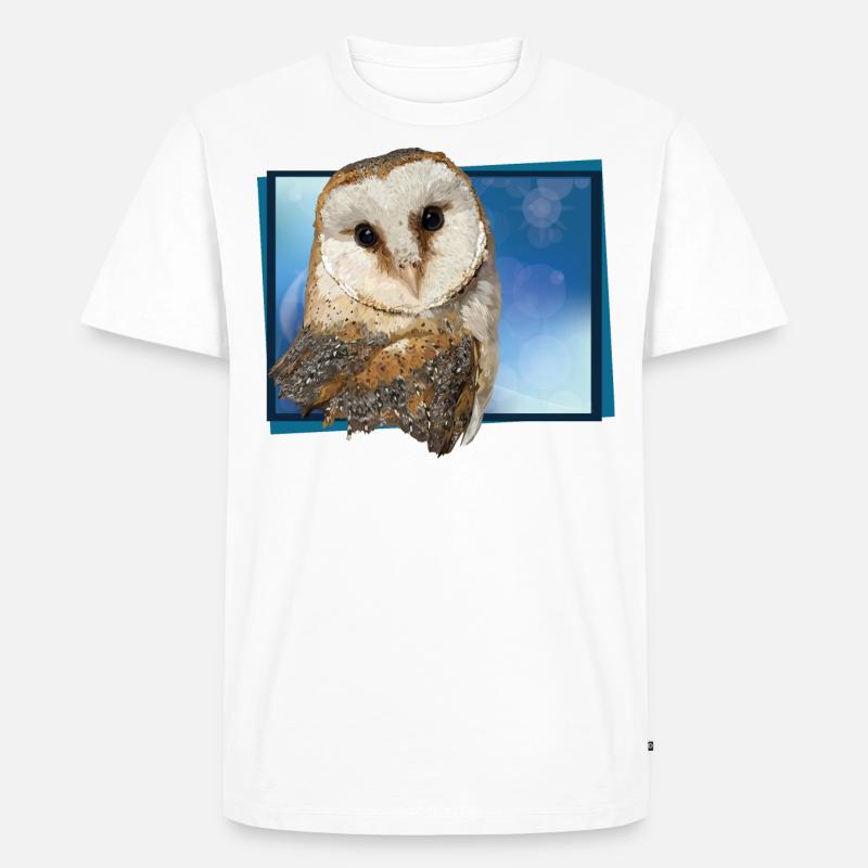Schleiereule - Männer Premium Bio T-Shirt - Weiß