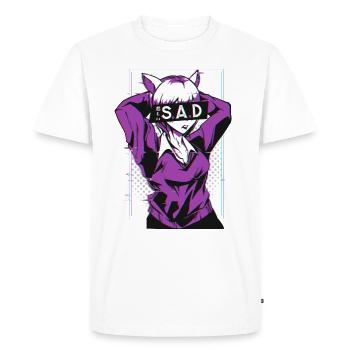 Senpai Sad Girl Anime Manga E Girl Notice Me - T-shirt Premium bio Homme - blanc - Devant - Nico (187cm)