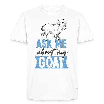 Interrogez-moi sur ma chèvre bébé chèvre - T-shirt Premium bio Homme - blanc - Devant - Nico (187cm)