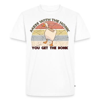Gâchis avec le klaxon que vous obtenez le canard bonk - T-shirt Premium bio Homme - blanc - Devant - Nico (187cm)