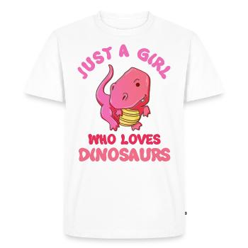 Juste une fille qui aime les dinosaures Trex - T-shirt Premium bio Homme - blanc - Devant - Nico (187cm)