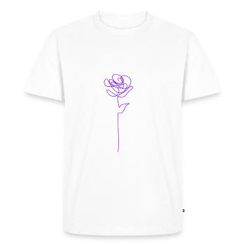 Fleur violette en Line art - T-shirt Premium bio Homme - blanc - Devant - Nico (187cm)