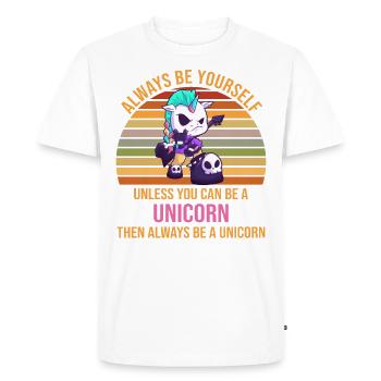 Always Be Yourself Licorne Metal Rock - T-shirt Premium bio Homme - blanc - Devant - Nico (187cm)