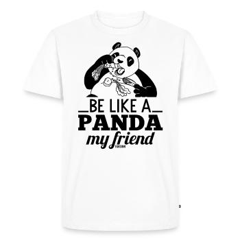 L’ours panda mange faim panda - T-shirt Premium bio Homme - blanc - Devant - Nico (187cm)