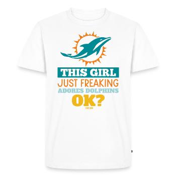 Fille aime les dauphins - T-shirt Premium bio Homme - blanc - Devant - Nico (187cm)
