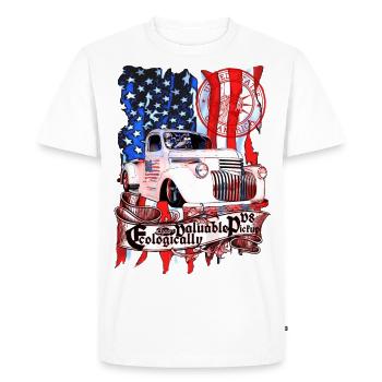 Légendaire V8 Vintage Pickup Truck américain - T-shirt Premium bio Homme - blanc - Devant - Nico (187cm)