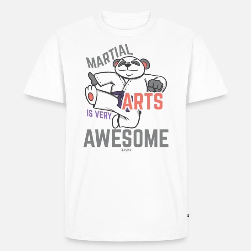 Martial Arts Training Panda Kampfkunst - Männer Premium Bio T-Shirt - Weiß