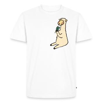 Lama - Men's Premium Organic T-Shirt - white - Front - Nico (187cm)