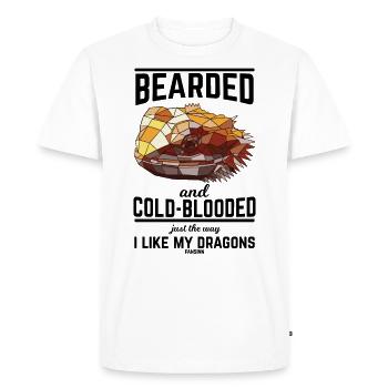 Iguane dragon barbu Lézard agamé - T-shirt Premium bio Homme - blanc - Devant - Nico (187cm)