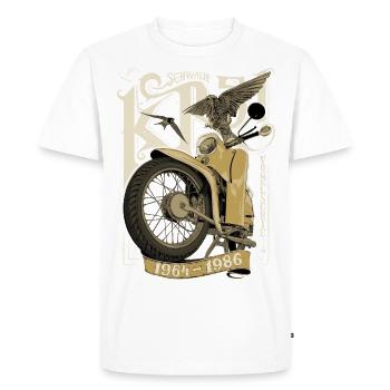 Simson Schwalbe KR51 - Männer Premium Bio T-Shirt - Weiß - Vorne - Nico (187cm)