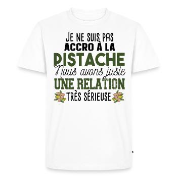 Pistache Apéro Glace Gourmand Humour Cadeau - T-shirt Premium bio Homme - blanc - Devant - Nico (187cm)