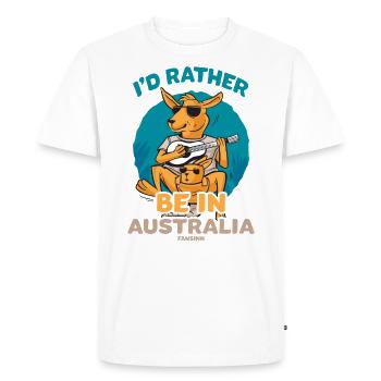 I'd Rather Be In Australia - Men's Premium Organic T-Shirt - white - Front - Nico (187cm)