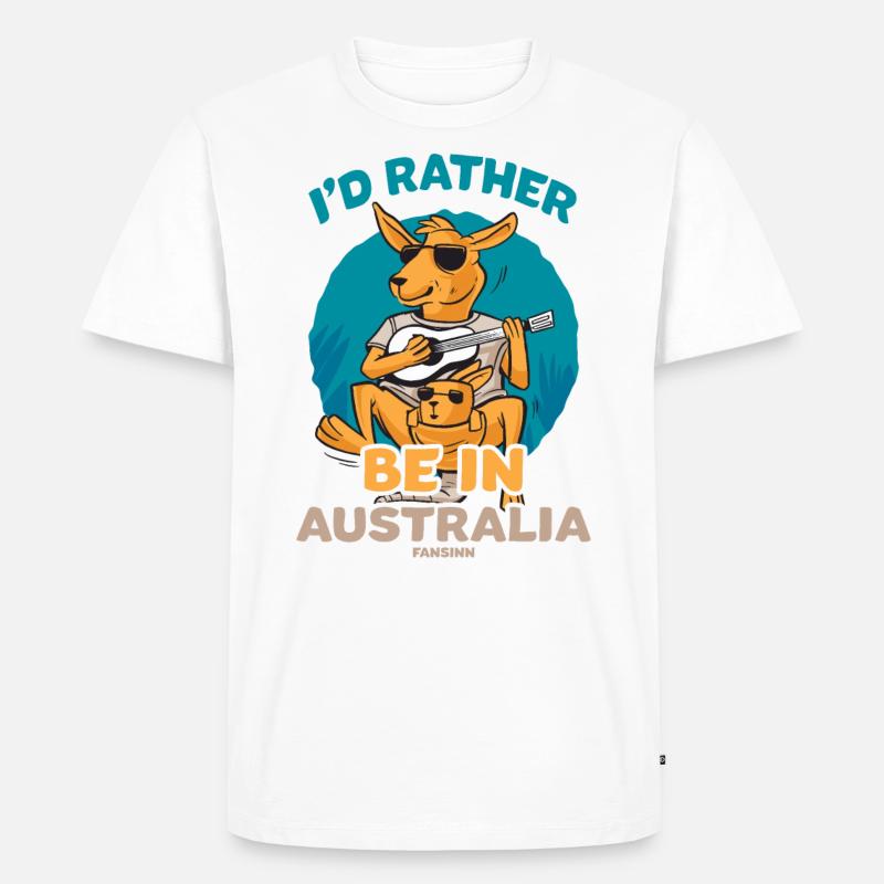 I'd Rather Be In Australia - Männer Premium Bio T-Shirt - Weiß