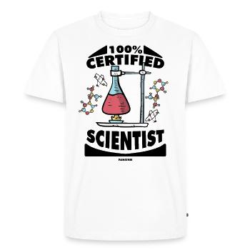 Scientifique certifié à 100% - T-shirt Premium bio Homme - blanc - Devant - Nico (187cm)