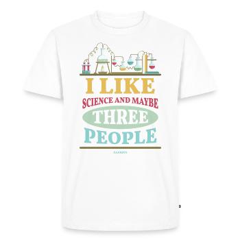 J’aime la science et peut-être trois personnes - T-shirt Premium bio Homme - blanc - Devant - Nico (187cm)