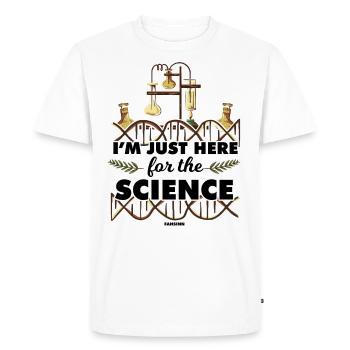 Je suis juste ici pour la science - T-shirt Premium bio Homme - blanc - Devant - Nico (187cm)
