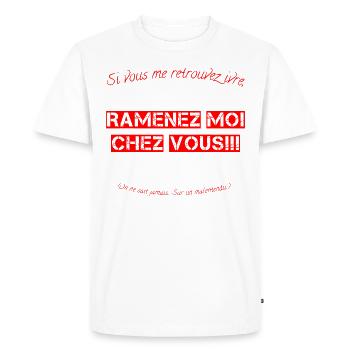 Ivre Férias - T-shirt Premium bio Homme - blanc - Devant - Nico (187cm)