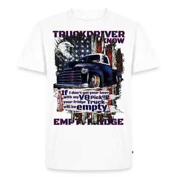 Mother Nature the V8 truck and beer in the fridge - Men's Premium Organic T-Shirt - white - Front - Nico (187cm)