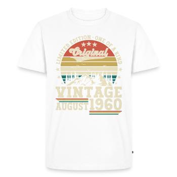 Original Août millésime 1960 62ème anniversaire - T-shirt Premium bio Homme - blanc - Devant - Nico (187cm)