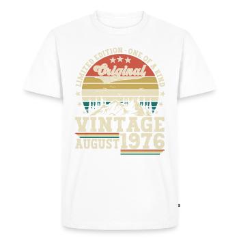 Original August born 1976 46th birthday - Men's Premium Organic T-Shirt - white - Front - Nico (187cm)