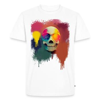 rainbow skull - T-shirt Premium bio Homme - blanc - Devant - Nico (187cm)