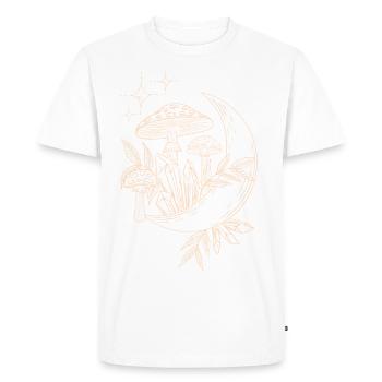 Champignons au clair de lune - Lineart - T-shirt Premium bio Homme - blanc - Devant - Nico (187cm)