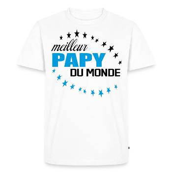 Meilleur Papy Du Monde - T-shirt Premium bio Homme - blanc - Devant - Nico (187cm)