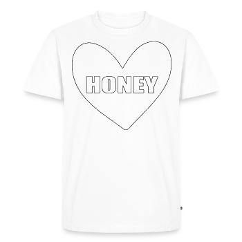 Honey Heart - T-shirt Premium bio Homme - blanc - Devant - Nico (187cm)