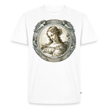 A design with a classic art theme, such as a paint - T-shirt Premium bio Homme - blanc - Devant - Nico (187cm)