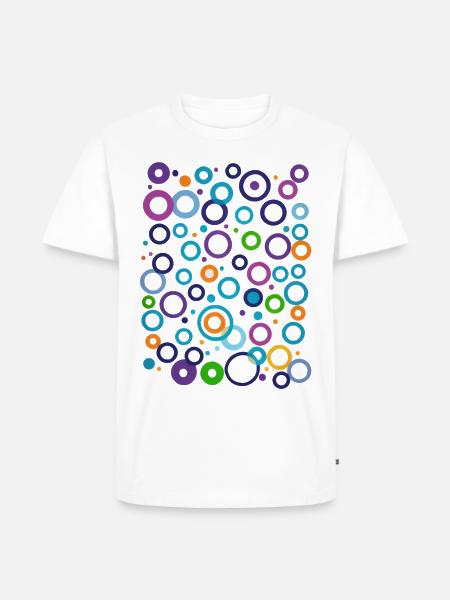 Mehrfarbiger Kreis - Männer Premium Bio T-Shirt - Weiß