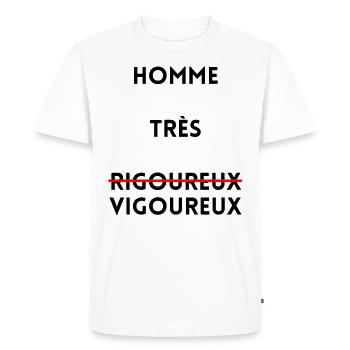 LOGO Homme très vigoureux 2 - T-shirt Premium bio Homme - blanc - Devant - Nico (187cm)