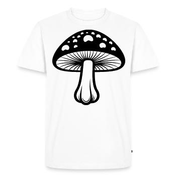 mushroom - Men's Premium Organic T-Shirt - white - Front - Nico (187cm)