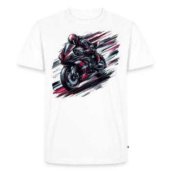 La fièvre de la course - T-shirt Premium bio Homme - blanc - Devant - Nico (187cm)