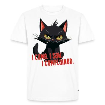 Je suis venu voir un chat en colère qui se plaignait - T-shirt Premium bio Homme - blanc - Devant - Nico (187cm)