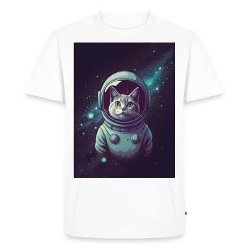 chat cosmique vintage nostalgique - T-shirt Premium bio Homme - blanc - Devant - Nico (187cm)