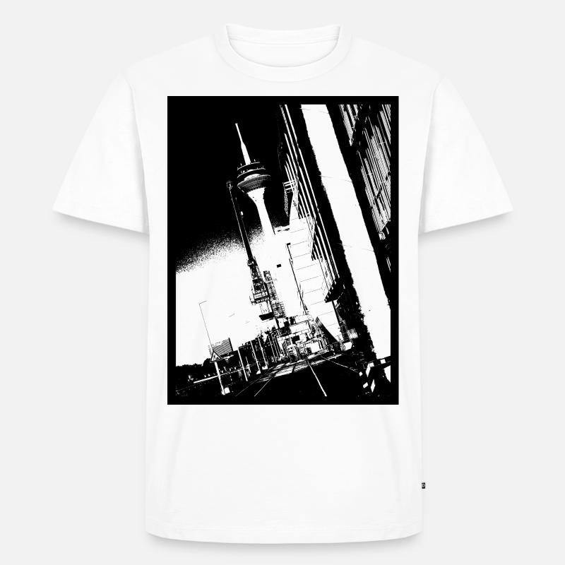 Düsseldorfer Hafen - Männer Premium Bio T-Shirt - Weiß